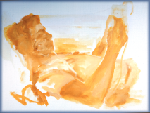 Young man – watercolour by Peter Gulian