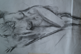Nude – charcoal by Peter Gulian