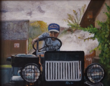 Tractor – oil painting by Peter Gulian