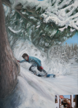 Snowboard – oil painting by Peter Gulian