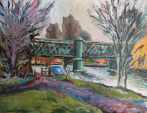Bridge at Bourne End – watercolour painting by Peter Gulian