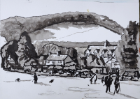Bradenham village– watercolour painting by Peter Gulian