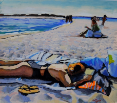 Nissi Beach – watercolour by Peter Gulian