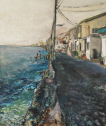 Piale Pasha Street Larnaca – oil painting by Peter Gulian